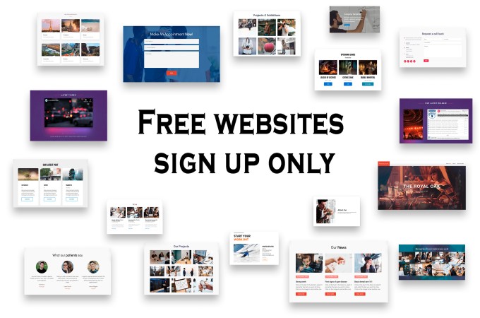 Free websites sign up only