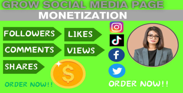 I will grow tiktok, facebook page, twitter promotion, instagram monetization