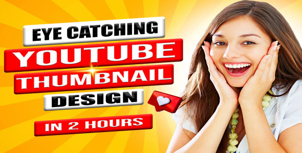I will design amazing youtube thumbnail in 1 day