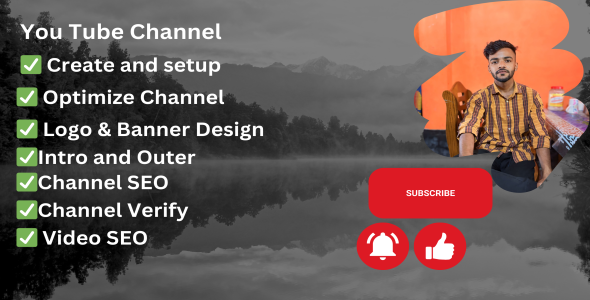 I will create and setup youtube channel with logo, banner, intro, and outer