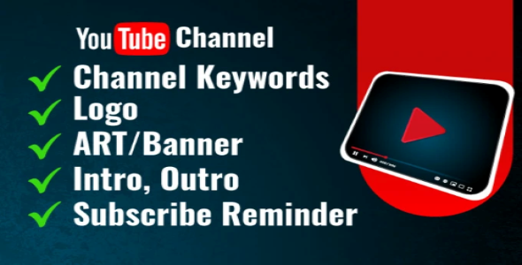 I will create and setup youtube channel with logo, banner, intro, and outer