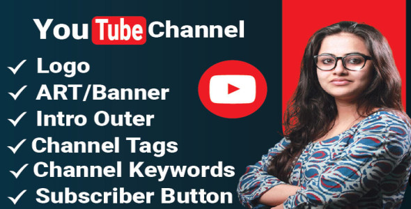 I will create and setup youtube channel with logo, banner, intro, and outer