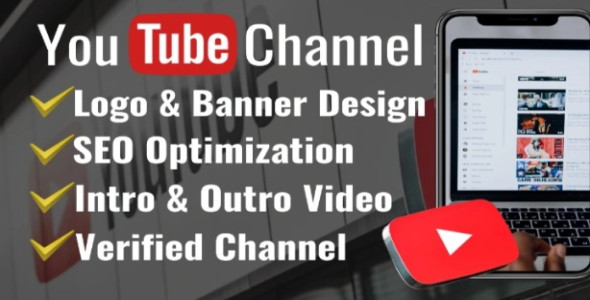 I will create and setup youtube channel with logo, banner, intro, outro.