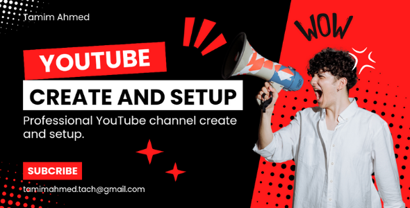 I will create and setup youtube channel with logo, banner, intro, outro