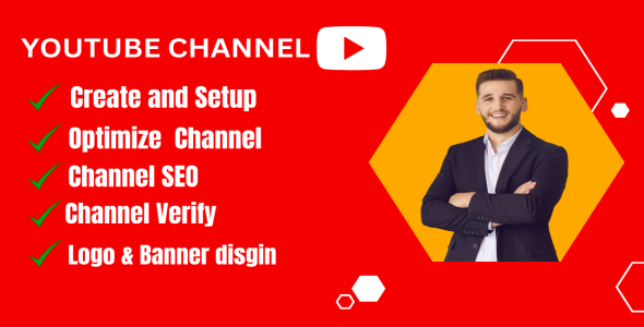 I will create and setup youtube channel with logo, banner, intro, outro