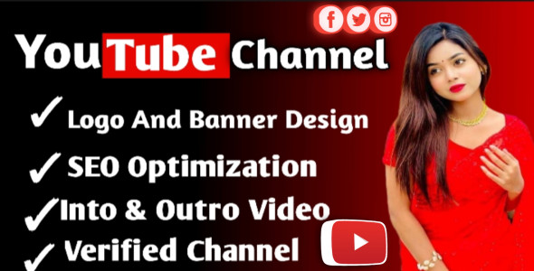 will create and setup youtube channel with logo, banner, intro, outro