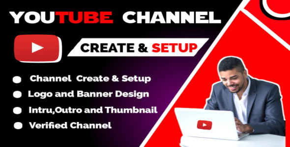 I will create and setup youtube channel, logo, channel art and channel creation