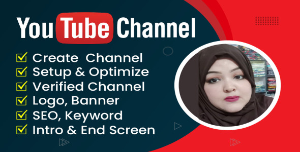 I will create and setup youtube channel with logo, banner, intro, outro