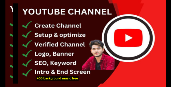 I will create and setup YouTube channel with logo,banner,intro and outer.