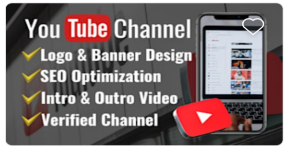 I will create and setup youtube channel with logo banner,intro,and outer