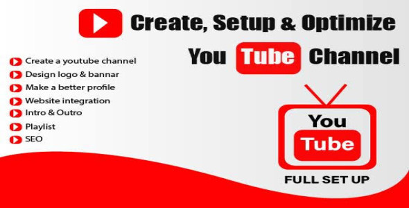 I will create and setup youtube channel logo banner intro outro