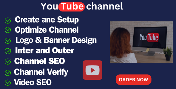 I will create and setup YouTube channel with logo and banner, Intro and outer