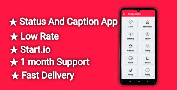 I Can create Status And Caption Android App