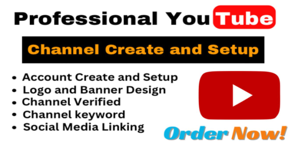 I will create and setup youtube channel with logo, banner, intro, outro