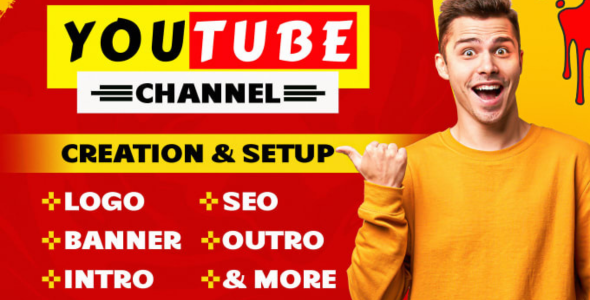I will create and setup youtube channel with logo and banner