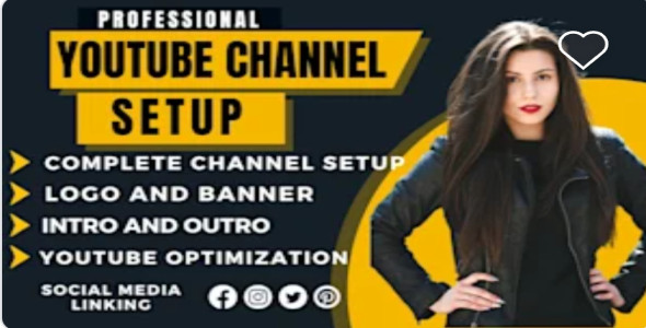 I will create and setup YouTube channel with logo,banner,intro and outer