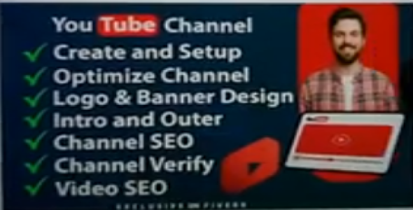 will create and setup youtube channel with logo and banner