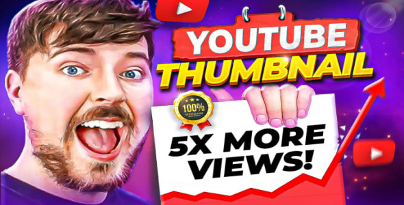 I will design amazing youtube thumbnail in 3 hours