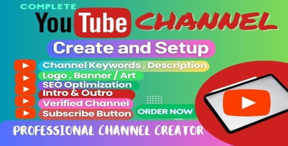 I will create and setup YouTube channel logo ,banner,intro and outer