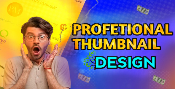 I will do profetional modern thumbnail design