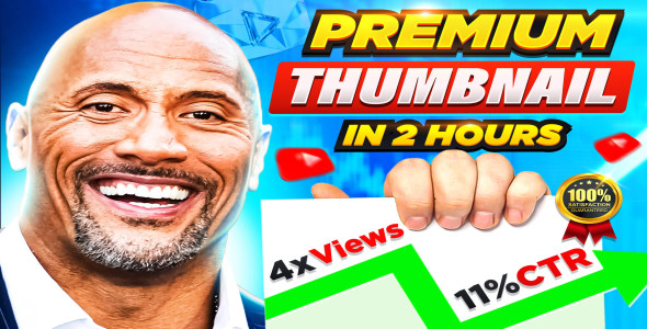 I will create youtube thumbnail with amazing quality in 2 hours