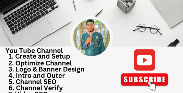 I will create and setup youtube channel with logo, banner, intro, outro