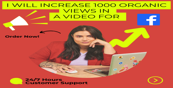 I will increase 1000 Organic views in a video for Facebook