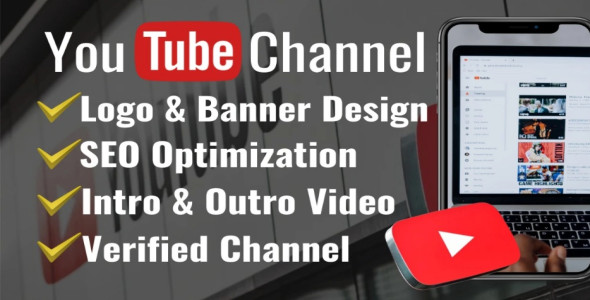 I will create and setup youtube channel with logo, banner, intro, outro