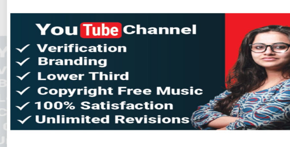 I will create and setup youtube channel with logo, banner, intro, and outer