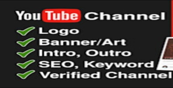 I will create and setup youtube channel with logo, banner, intro, outro