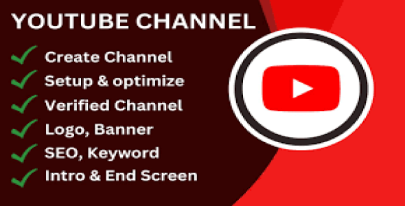 I will create and setup youtube channel with logo, banner, intro, and outer