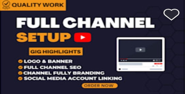 I will create and setup youtube channel with logo, banner, and SEO