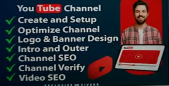 I will create and setup youtube channel with logo, banner, intro, and outer