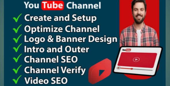 I will create and setup youtube channel, logo, channel art and channel creation