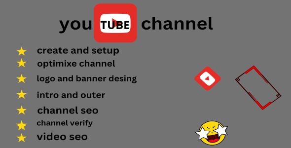 I will create and setup youtube channel with logo, banner, and SEO