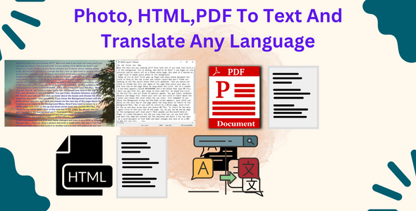 I Will Do Photo, HTML,PDF To Text And Translate Any Languages