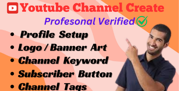 I will do create your professional youtube channel all profile set