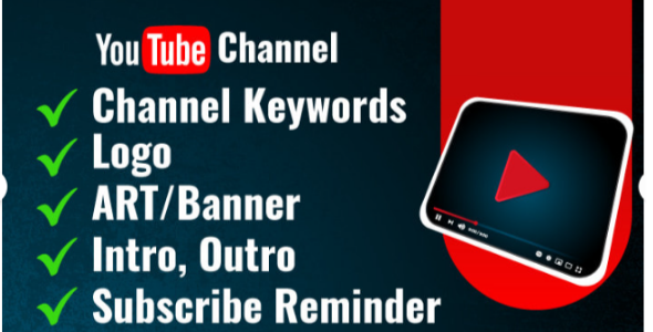 I will create and setup youtube channel with logo, banner, intro, and outer