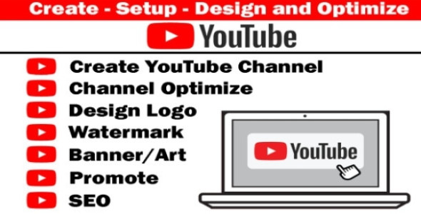 I will create youtube channel with logo, banner, intro, outro