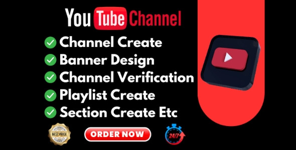 I will create and setup youtube channel with logo, banner, and SEO