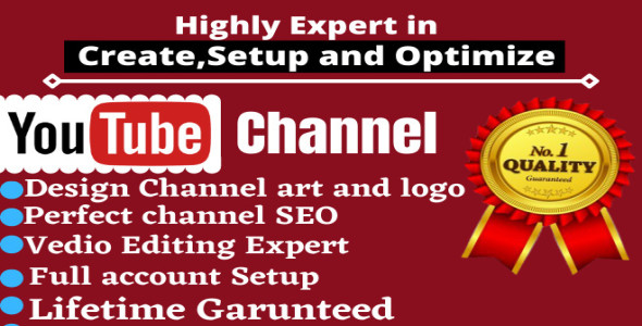 I will create, setup and optimize youtube channel, with logo and banner