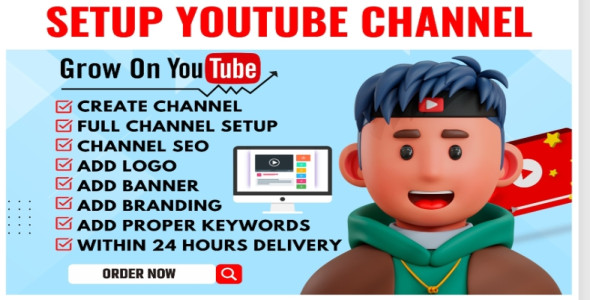 I will create and set up a youtube channel with channel and video optimization