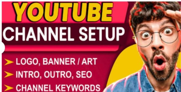 I will create and setup youtube channel with logo, banner, intro, and outer