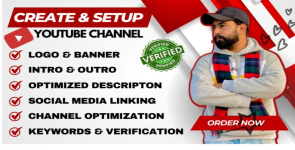 I will create, setup and optimize youtube channel, with logo and banner