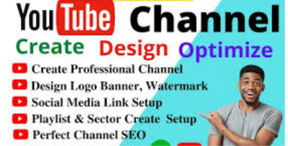 I will create and setup youtube channel with logo, banner, intro, outro