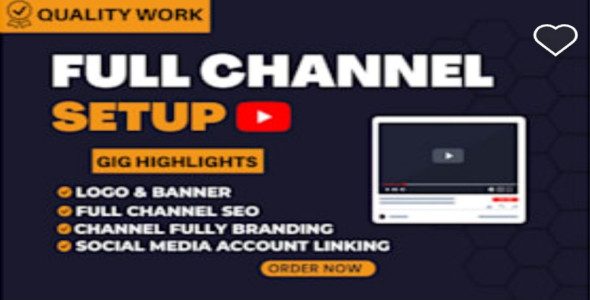 I will create, setup and optimize youtube channel, with logo and banner