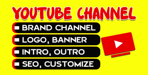 I will create, setup youtube channel with logo, art, intro, outro