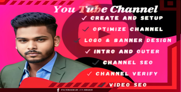 I will create and setup a youtube channel with a logo, banner, intro, outro, etc