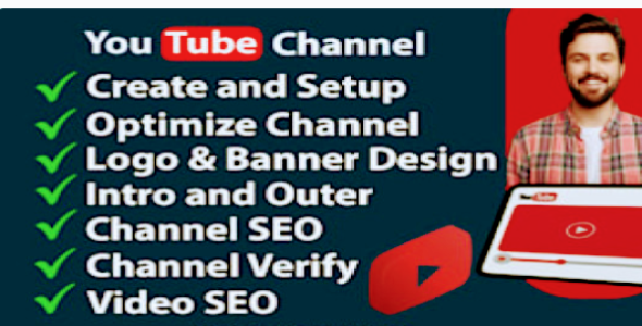 will create, setup and optimize youtube channel, with logo and banner