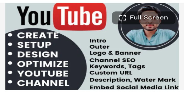 I will create, setup and optimize youtube channel, with logo and banner